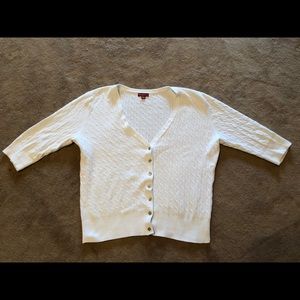 Merona white cardigan sweater 3 quarters sleeve